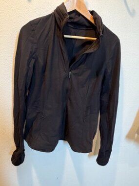 Black Lululemon zip-up athletic jacket